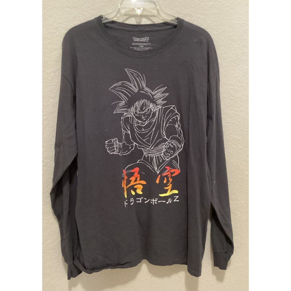 Dragon Ball Z Long Sleeve Black Graphic Tee Shirt Size Large